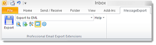 Toolbar to extract Outlook email to .eml