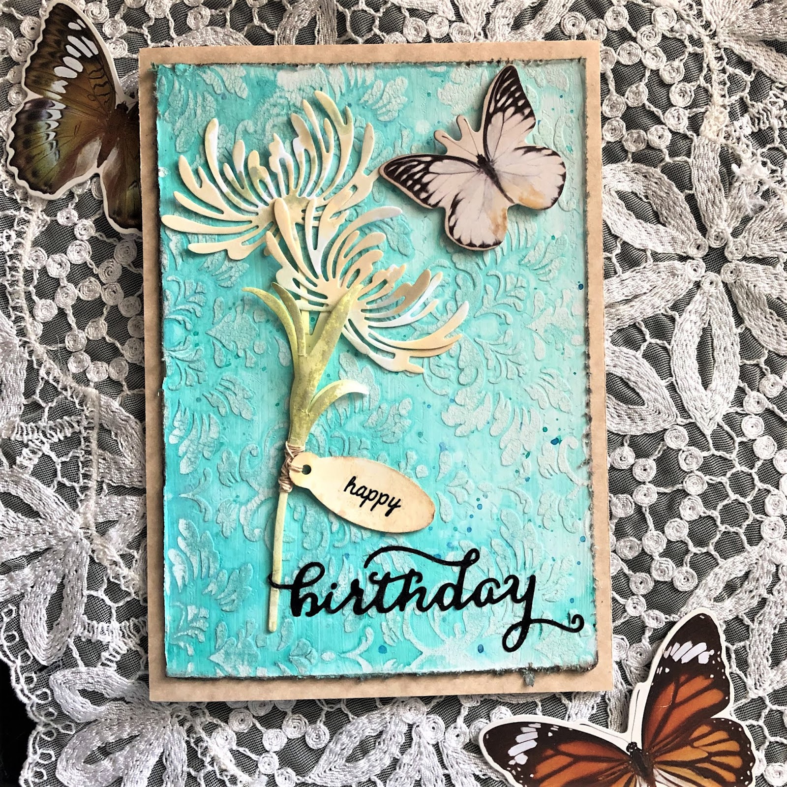 sarascloset Quick and Easy Mixed Media Birthday Card