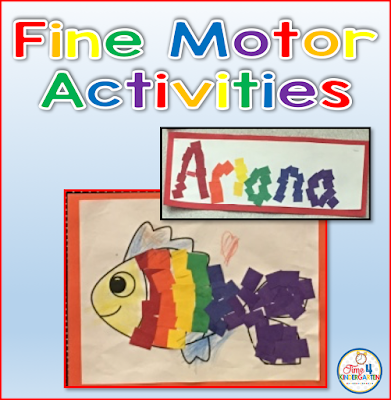 Fine Motor Activities for kindergarten: Create a rainbow fish and rainbow name to develop fine motor skills with young students