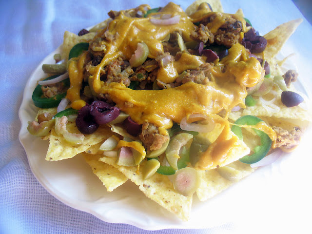 Loaded Nachos with Cashew Cheese Sauce