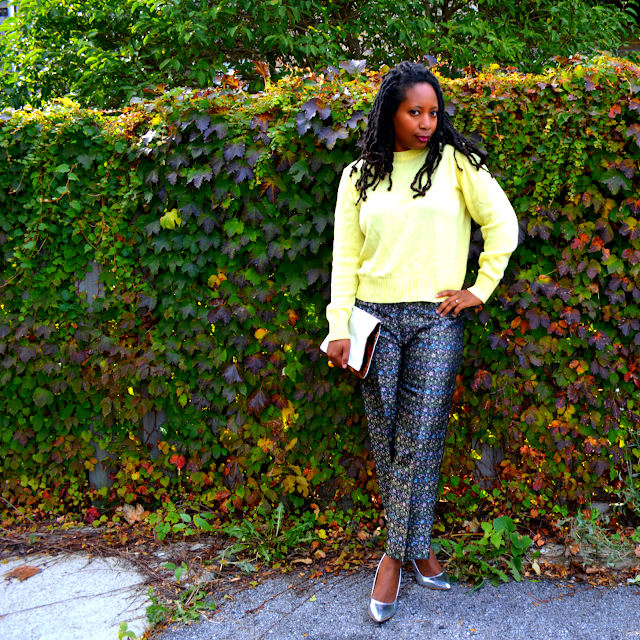 ideas for what to wear with brocade pants
