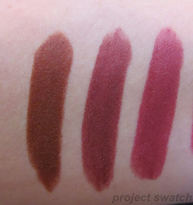Mink Brown (506B), Black Orchid (508A), Dark Wine (522A) swatches