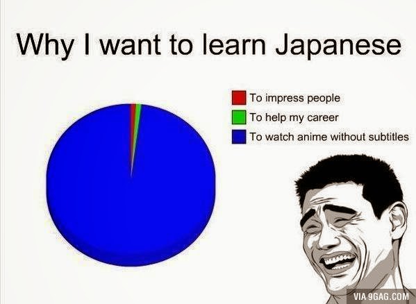 learn Japanese. To Impress people. To help my career. To watch anime ...