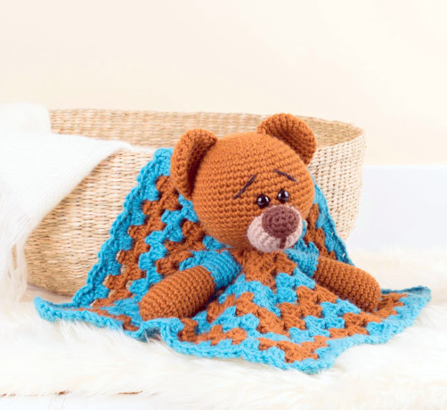 amigurumi baby lovey security blanket bear crochet pattern
