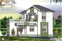 Small double floor home design in 1200 sq.feet