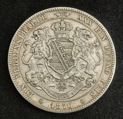 German States Saxony Silver Thaler coin