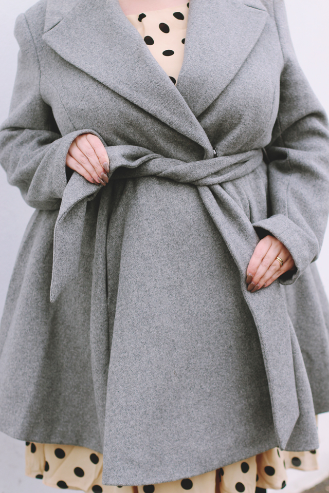 Belted winter coat