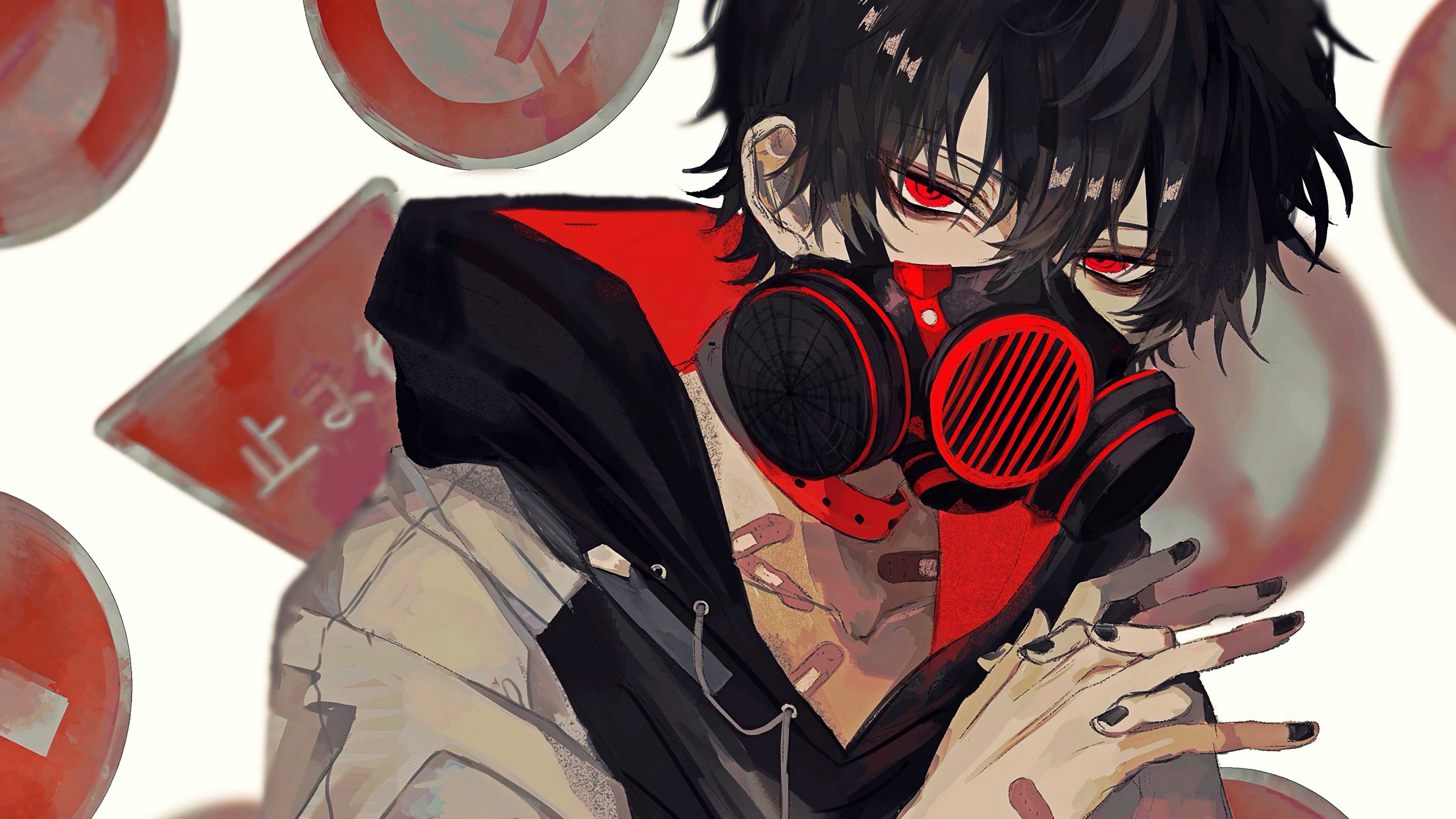 Anime Boy Gas Mask 4k Wallpaper 164
