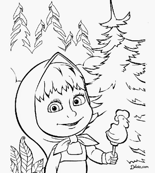 Mewarnai Masha And The Bear Cantik dan Lucu | Deloiz Wallpaper