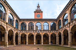 The Archiginnasio is the oldest part of Bologna University