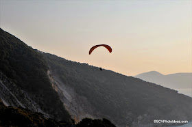 Paragliders at Myrtos Sunset No 2