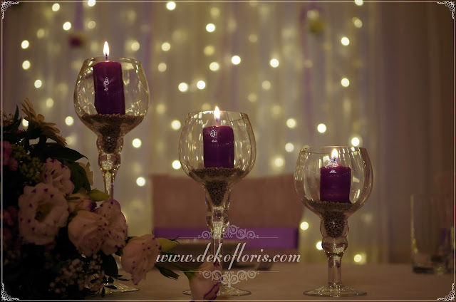Fioletowa dekoracje weselne opolskie