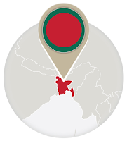 Bangladeshi flag and map