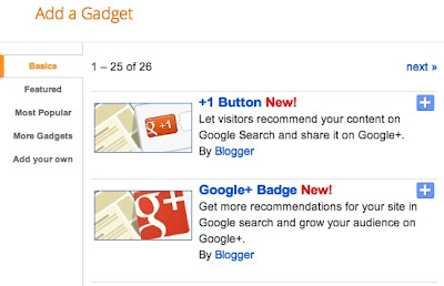 Add The Google +1 Button And Google+ Badge to Blogger Blogs