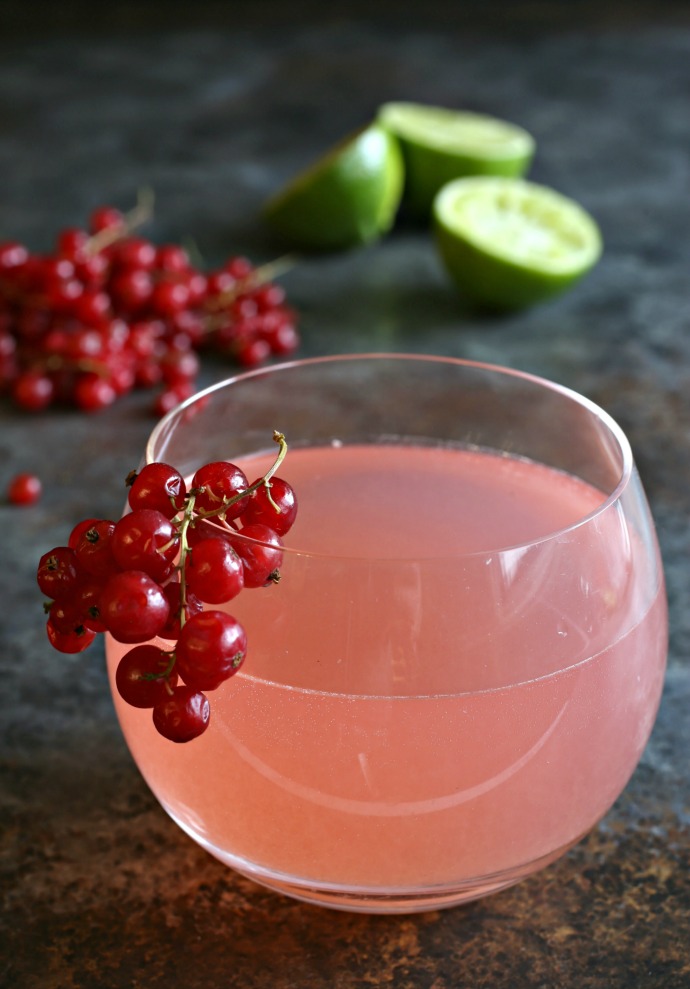 Recipe for a vodka cocktail flavored with red currant syrup, lime and orange liqueur.