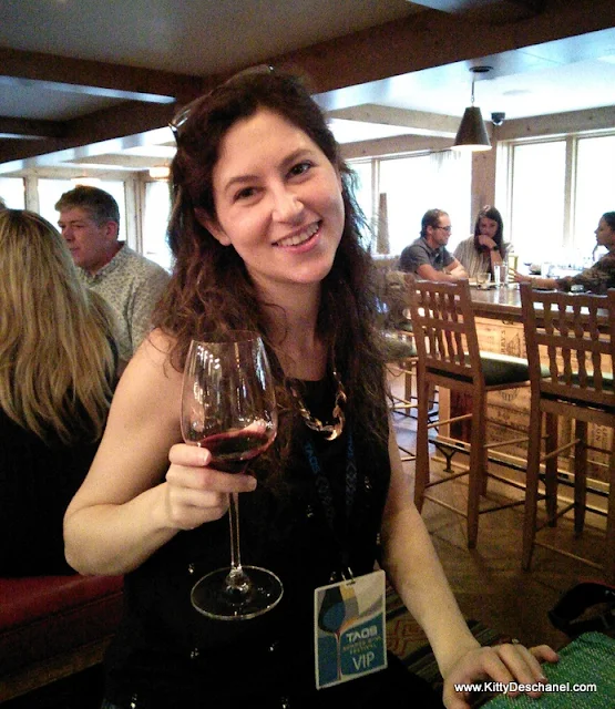 happy blogger at the taos wine festival