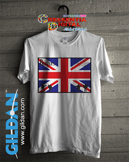 Baju Kaos Distro The Beatles Dan Bendera Inggris Warna Putih