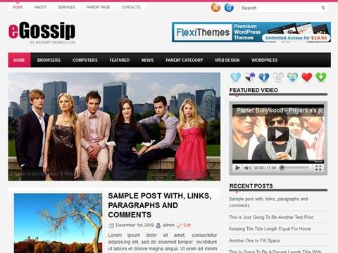 eGossip Free WordPress Theme
