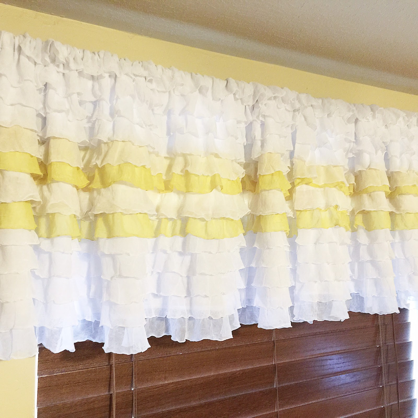 Colorblocked Lime Green and Yellow Ruffle Curtain A Vision to
