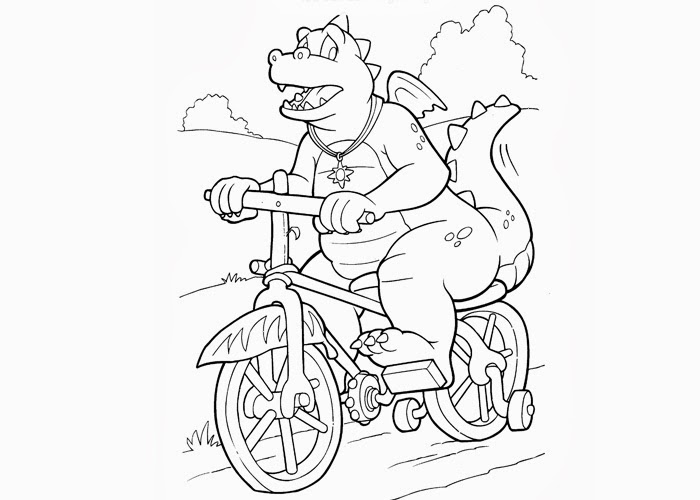 Free Coloring Pages And Coloring Books For Kids Dragon Tales Ord On Bike Coloring Page