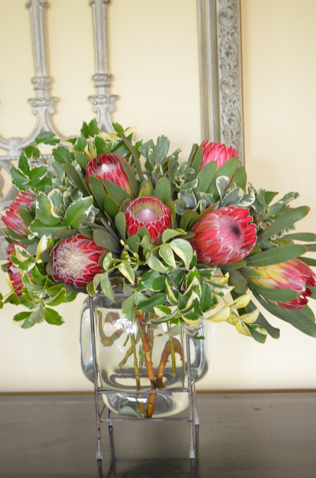 Entertaining From an Ethnic Indian Kitchen Proteas from the garden