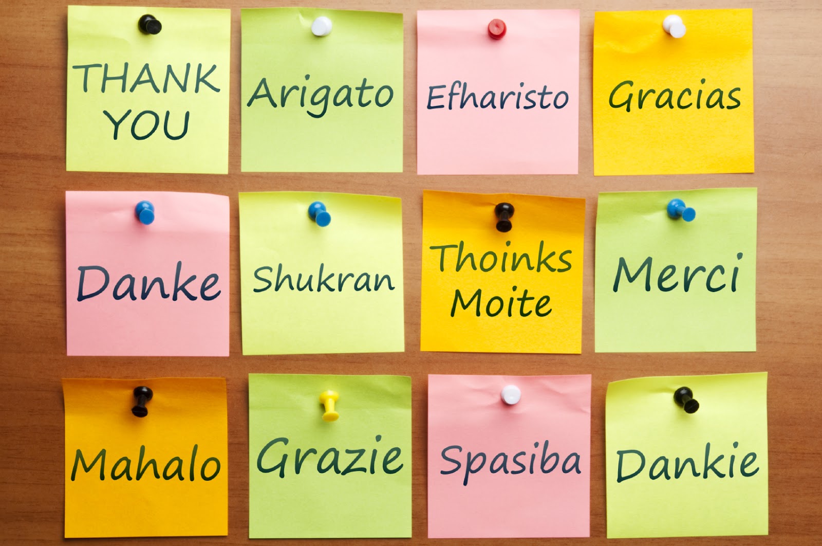 Gracias en notas con diferentes idiomas - Imagenes y Carteles Gracias en notas con diferentes idiomas - Imagenes y Carteles