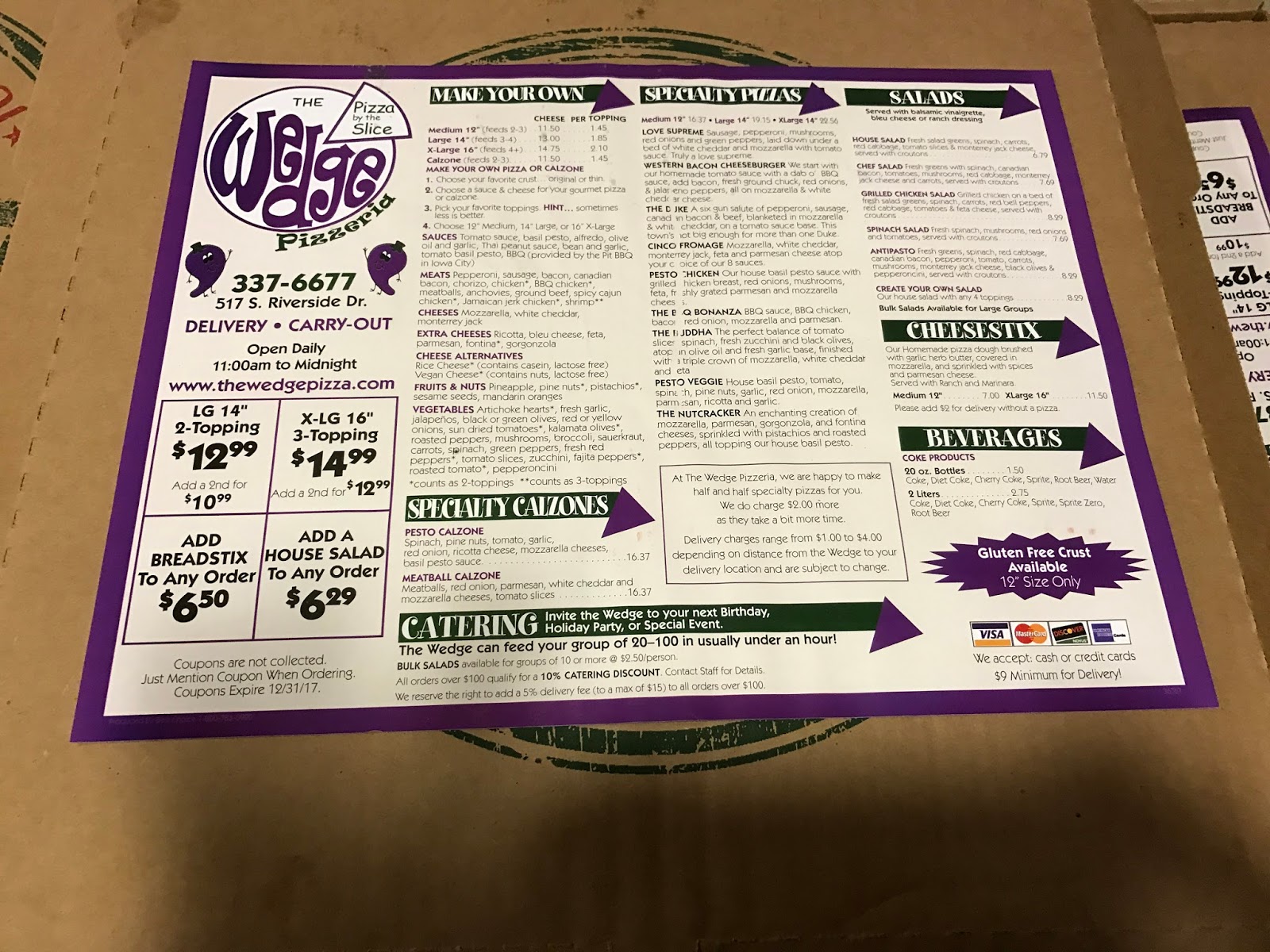 The Iowan Pizza Chronicles Attempt 67 The Wedge (Riverside Drive