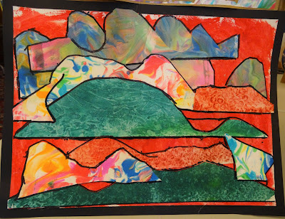 There's a Dragon in my Art Room: Layered landscape collages with ...