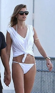 Maryna Linchuk White Bikini Miami