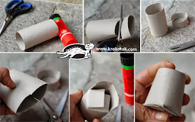 Juego de café con rollos de papel higiénico en Recicla Inventa