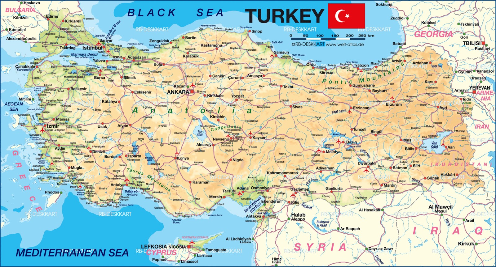 Mapa De Bulgaria Y Turquia