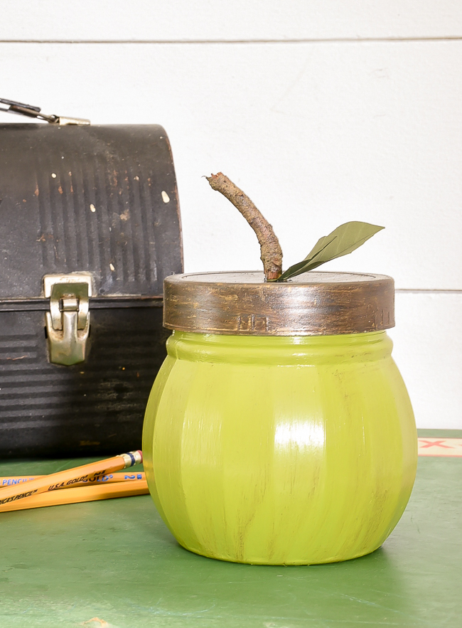 How to Make Green Apples From Dollar Tree Jars Little House of Four
