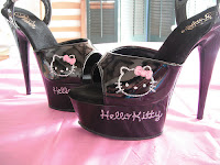 Hello Kitty black shiny high heel shoes