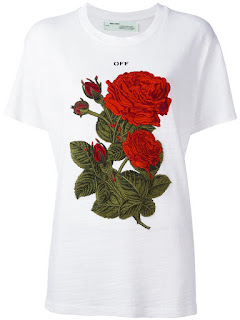 off white rose embroidered hoodie