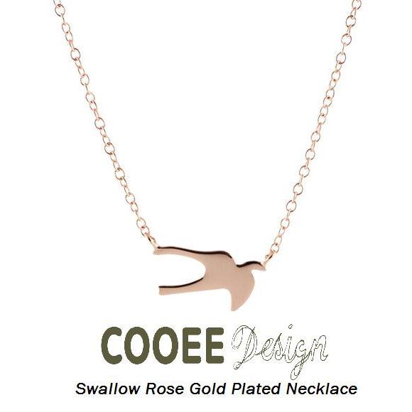 Crown Princess Victoria - COOEE DESING - Swallow Rose Gold Plated Necklace
