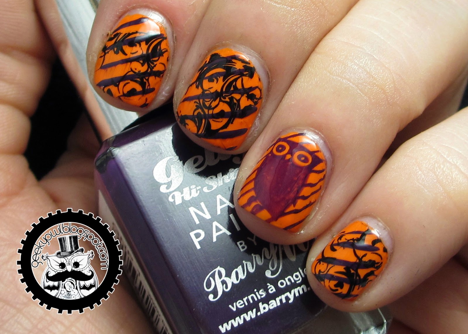 Geeky Owl: The Nail Challenge Collaborative Presents: Stripes - Owl Stripes