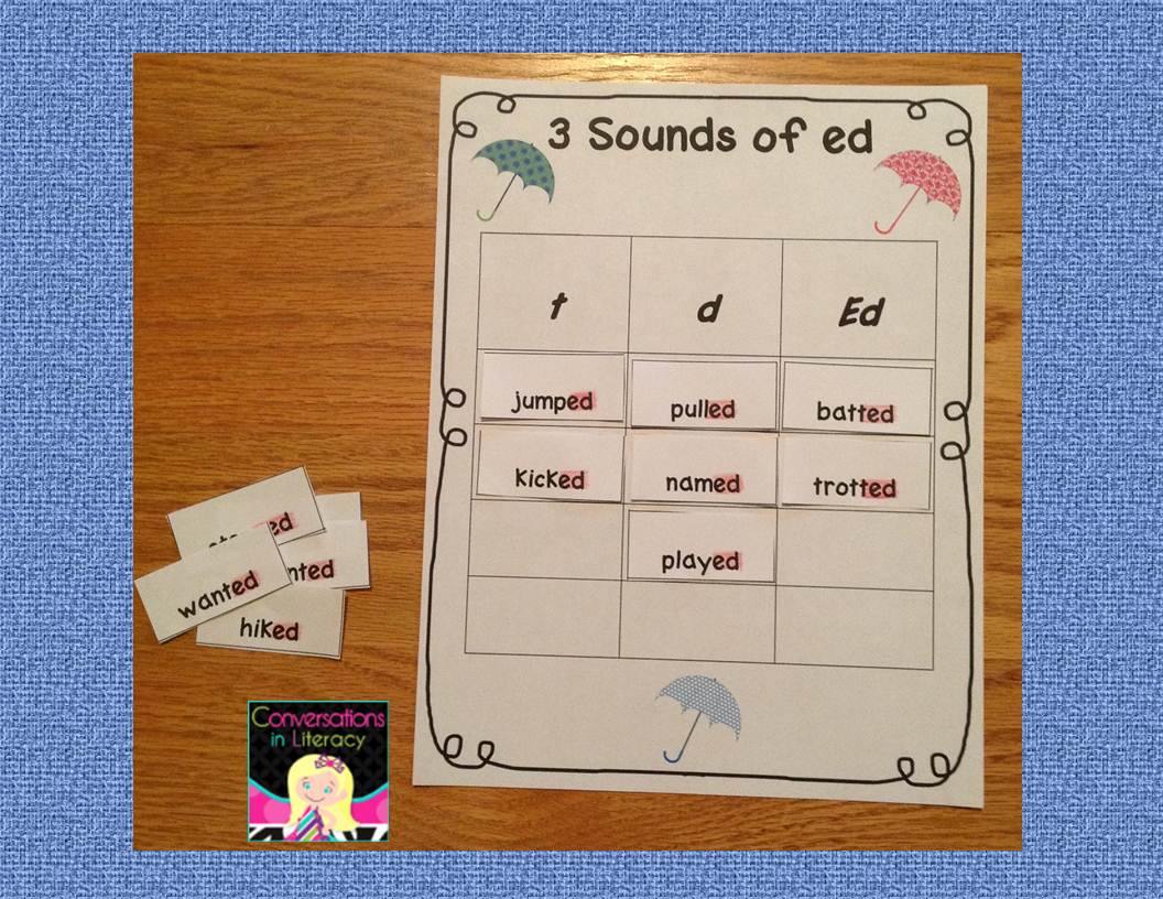 Conversations in Literacy: 3 Sounds of ed Freebie!
