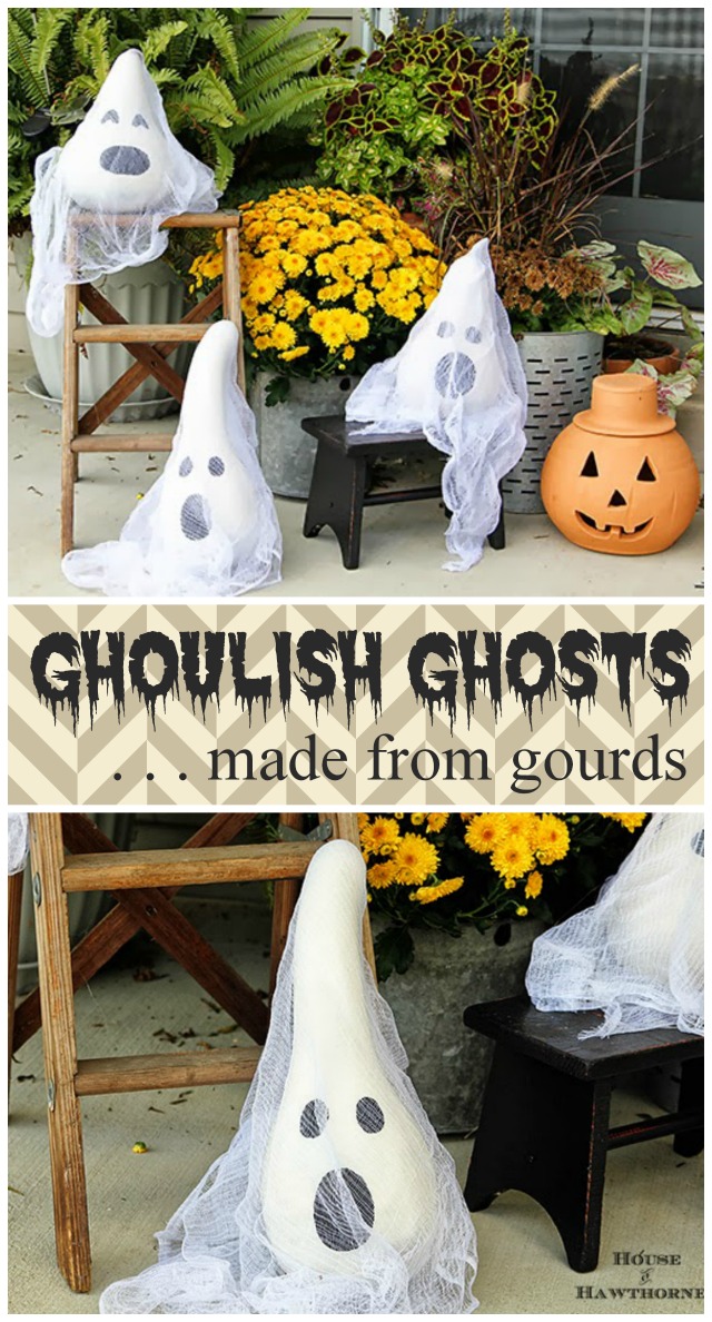 Halloween ghosts made from gourds @ houseofhawthornes.com