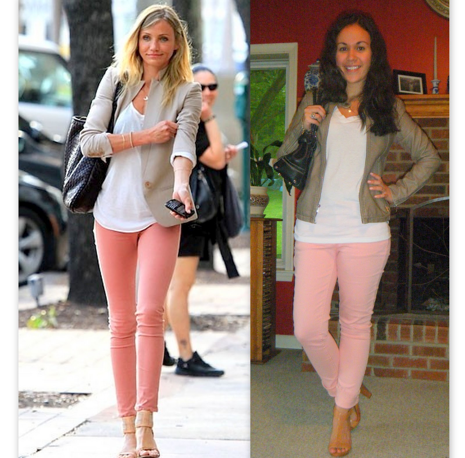  Pretty Little Things Look of the Day Pinky Peach Colored Jeans