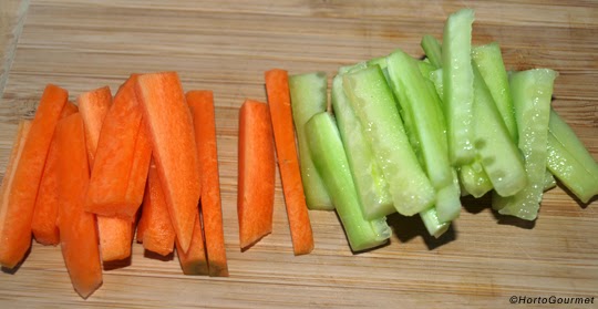 Bastones de zanahoria y pepino HortoGourmet