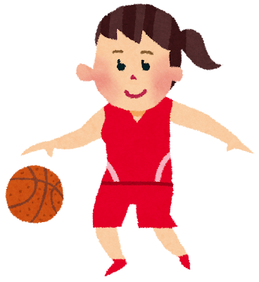 女子バスケットボール選手のイラスト