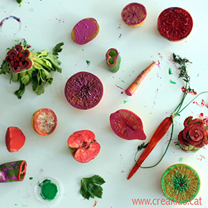 CreaKids: pintamos con fruta y verdura