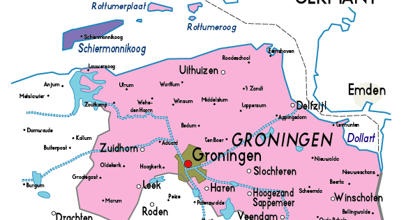 Map of Groningen Province City | Map of Netherlands Political Regional