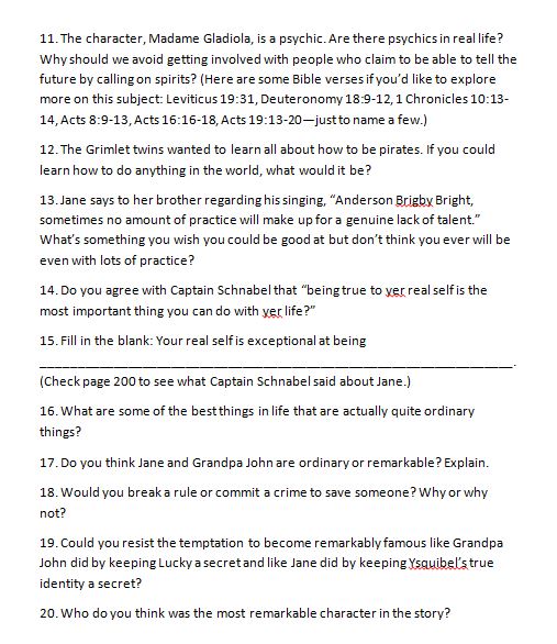 Brandi Raae Remarkable Discussion Questions & Activity Ideas {FREE}