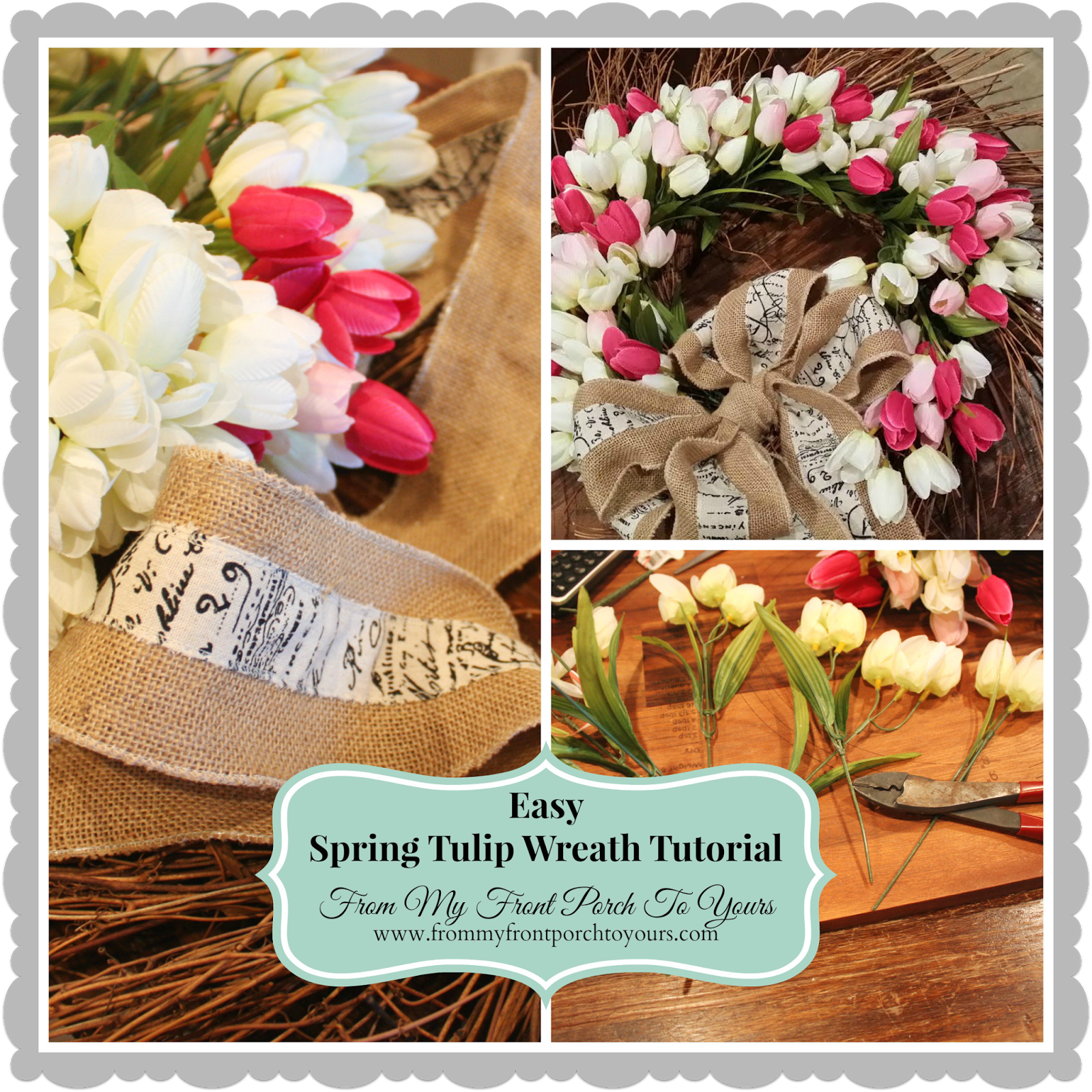 Tulip Wreath Tutorial- From My Front Porch To Yours