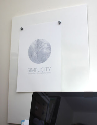 magnetic bulletin board covered with single poster