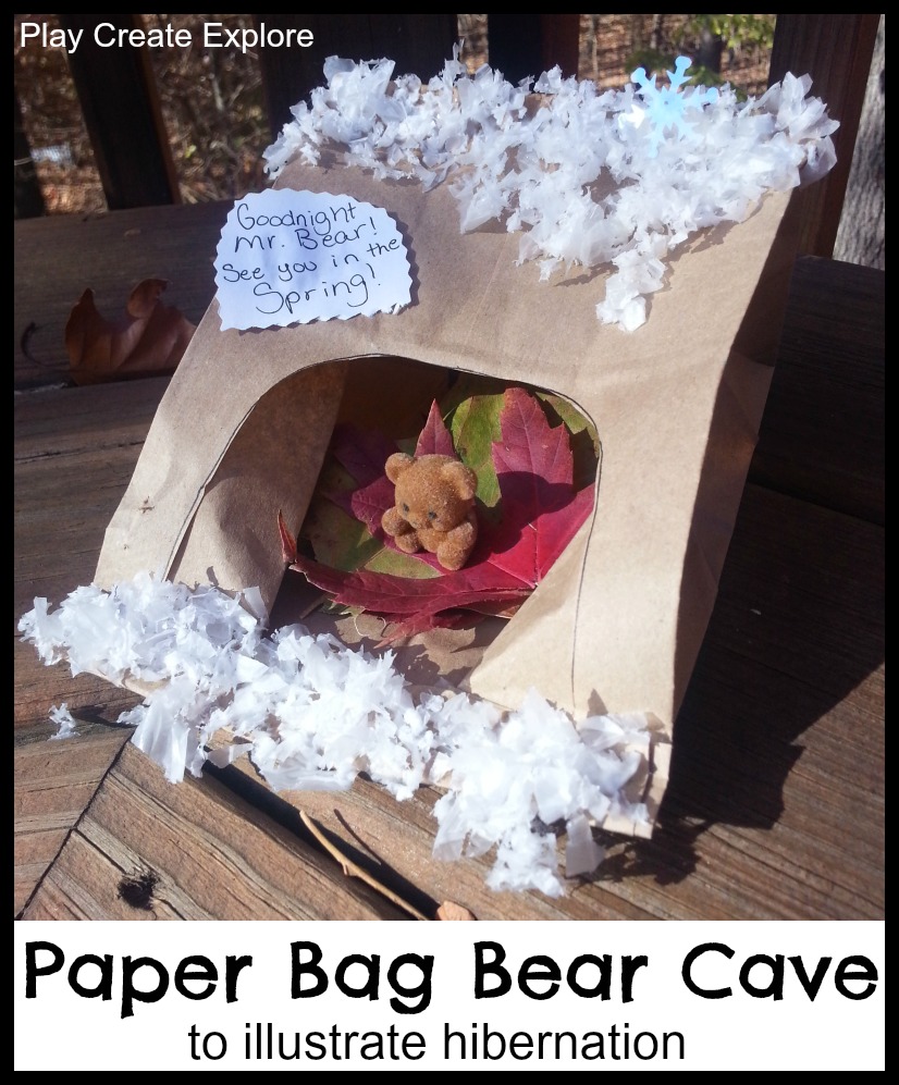Play Create Explore Paper Bag Bear Cave Craft Learning about Hibernation