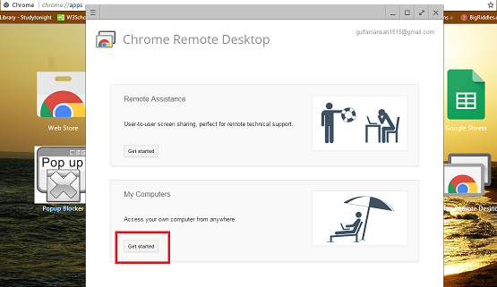 Remote Access Your Computer uses Chrome Desktop Remote App