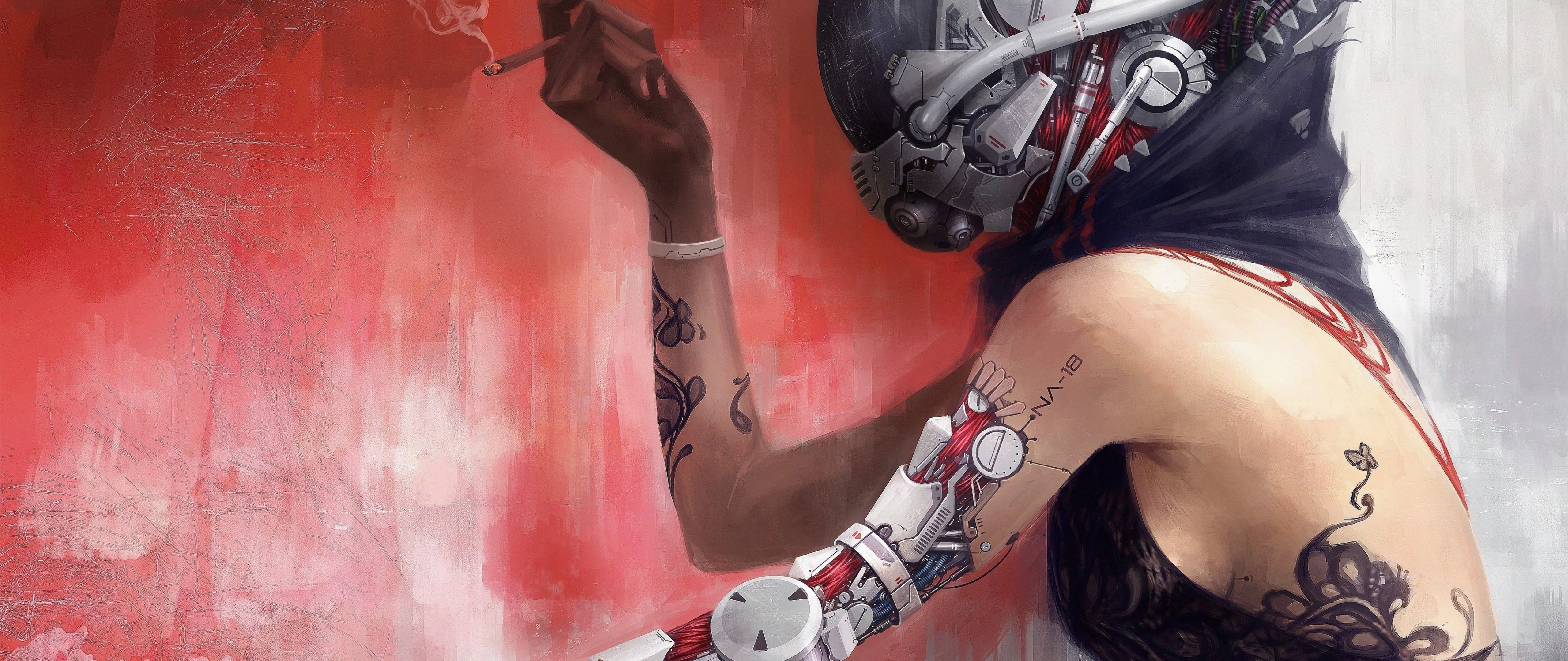 Mobile wallpaper: Cyberpunk, Tattoo, Sci Fi, Hood, Sunglasses