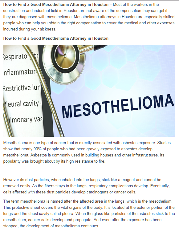 A Way To Discover a proper Mesothelioma attorney in Houston  Life insurance